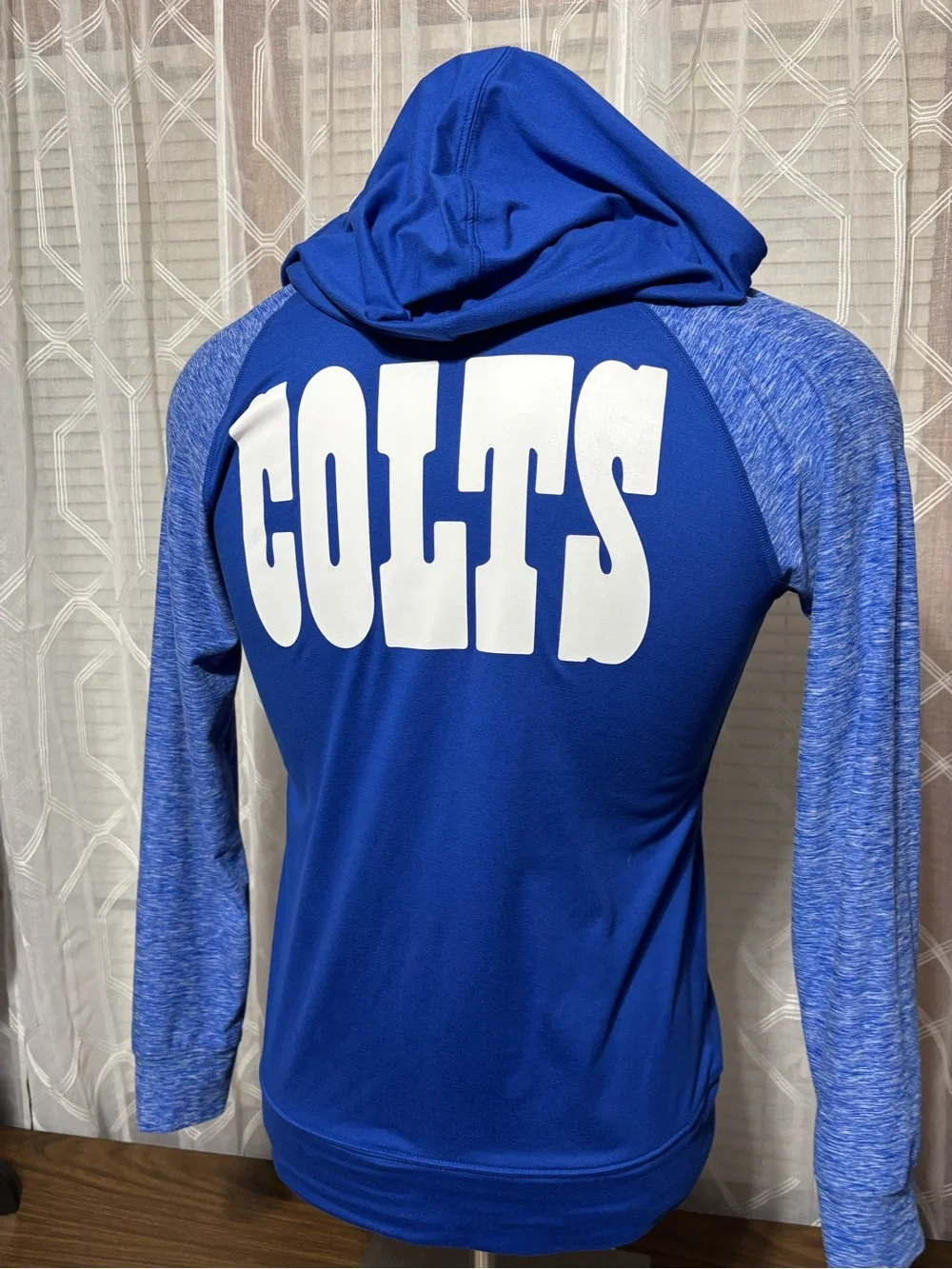Indianapolis Colts Blue Zip Hoodie with White Horseshoe Logo size Med Fanatics